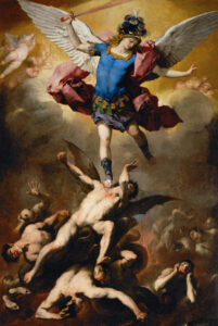 Saint Michael in The Fall of the Rebel Angels by Luca Giordano